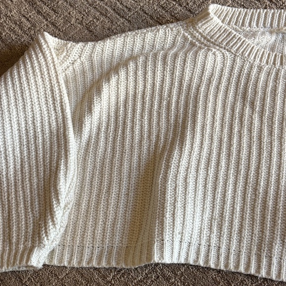 Cream Ribbed Knit Sweater - Picture 2 of 2